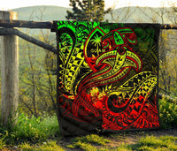 Guam Polynesian Premium Quilt - Reggae Shark Polynesian Tattoo - Polynesian Pride