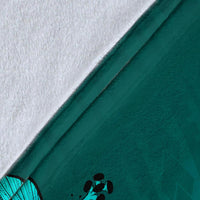 Hawaii Whale Swim Poly Turquoise Premium Blanket - Polynesian Pride