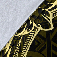 Hawaiian Turtle Polynesian Yellow Premium Blanket - Polynesian Pride
