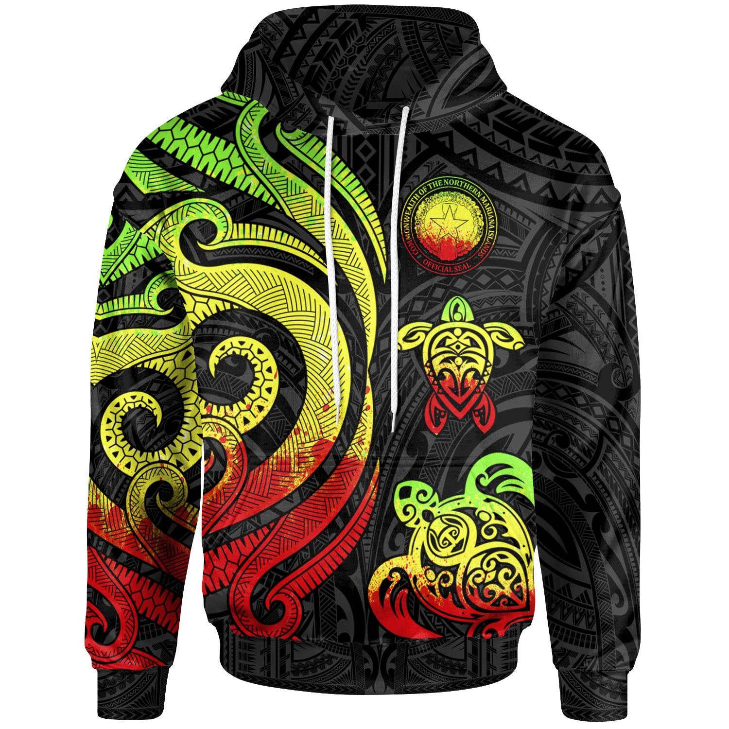 Northern Mariana Islands Hoodie Tentacle Turtle Reggae Unisex Reggae - Polynesian Pride