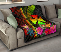 Wallis and Futuna Polynesian Premium Quilt - Hibiscus and Banana Leaves - Polynesian Pride