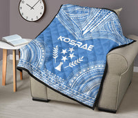 Kosrae Premium Quilt - Kosrae Flag Polynesian Chief Bluecs Version - Polynesian Pride