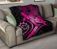 Hawaii Turtle Hibiscus Polynesian Vintage Premium Quilt - Pink - Polynesian Pride