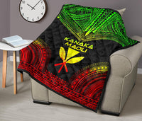 Hawaii Premium Quilt - Kanaka Maoli Polynesian Chief Reggae Version - Polynesian Pride