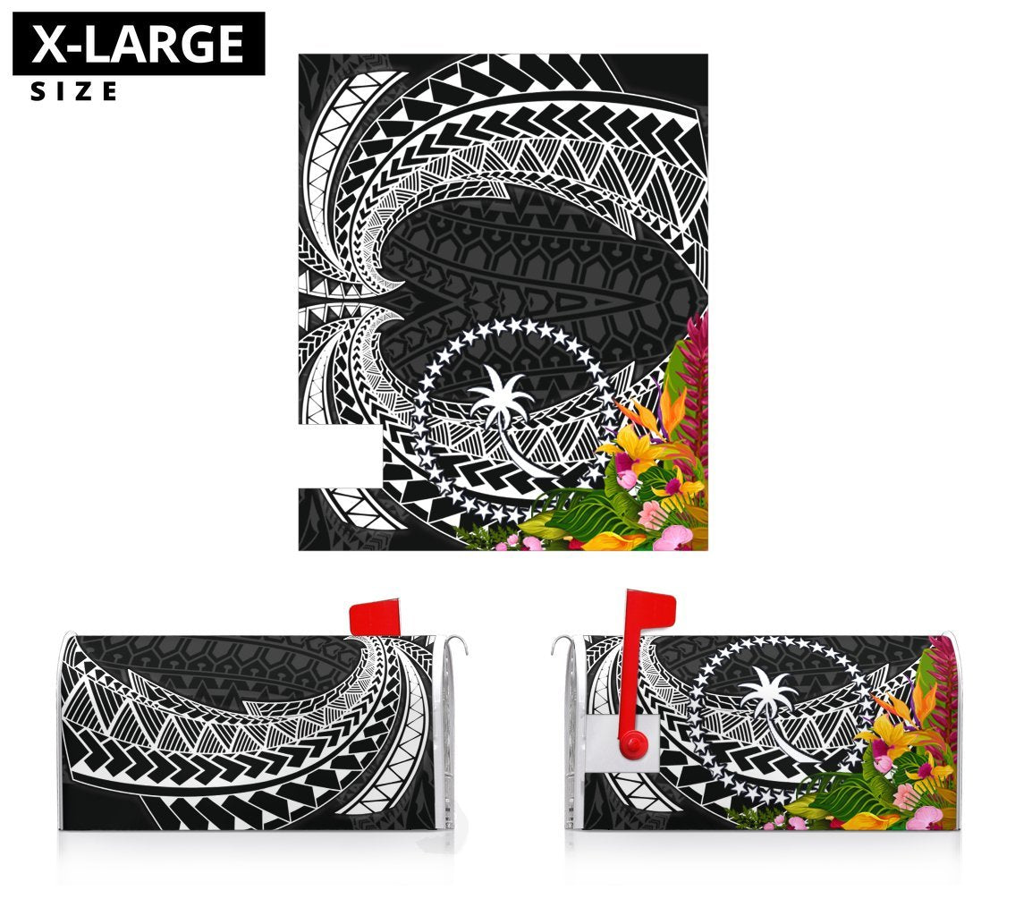 Chuuk State Mailbox Cover - Tropical Flowers Style - Polynesian Pride