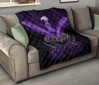 Maori Manaia New Zealand Premium Quilt Purple - Polynesian Pride