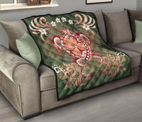 Hawaii Turtle Hibiscus Plumeria Premium Quilt - Jessi Style - AH - Polynesian Pride