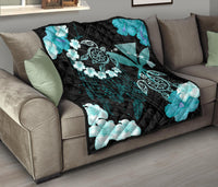 Hawaii Dream Catcher Hibiscus Plumeria Polynesian Turquoise - Premium Quilt AH - Polynesian Pride