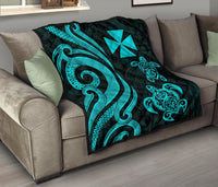 Wallis and Futuna Premium Quilt - Turquoise Tentacle Turtle - Polynesian Pride