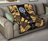 Northern Mariana Islands Premium Quilt - Northern Mariana Islands Seal Polynesian Gold Tattoo - Polynesian Pride