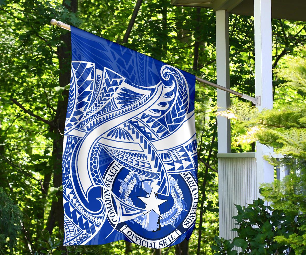 Northern Mariana Islands Flag - Seal CNMI With Curve Patterns - Polynesian Pride