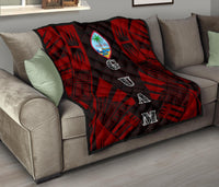 Guam Premium Quilt - Guam Coat Of Arms Polynesian Red Tattoo - Polynesian Pride