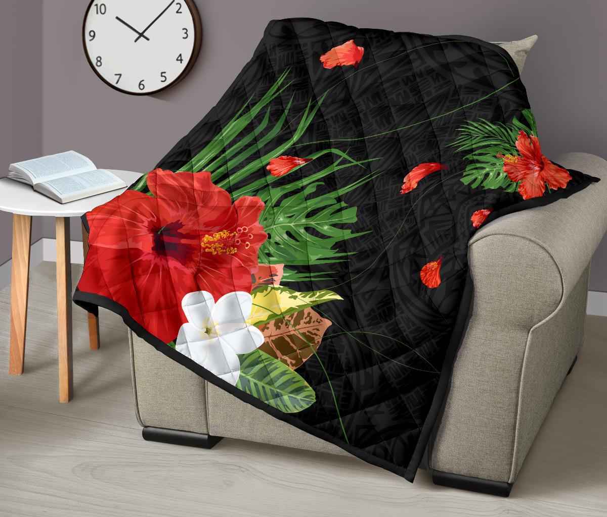Hawaii Hibiscus Polynesian Premium Quilt - Polynesian Pride