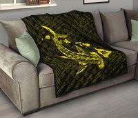 Hawaii Shark Yellow Polynesian Premium Quilt - Polynesian Pride