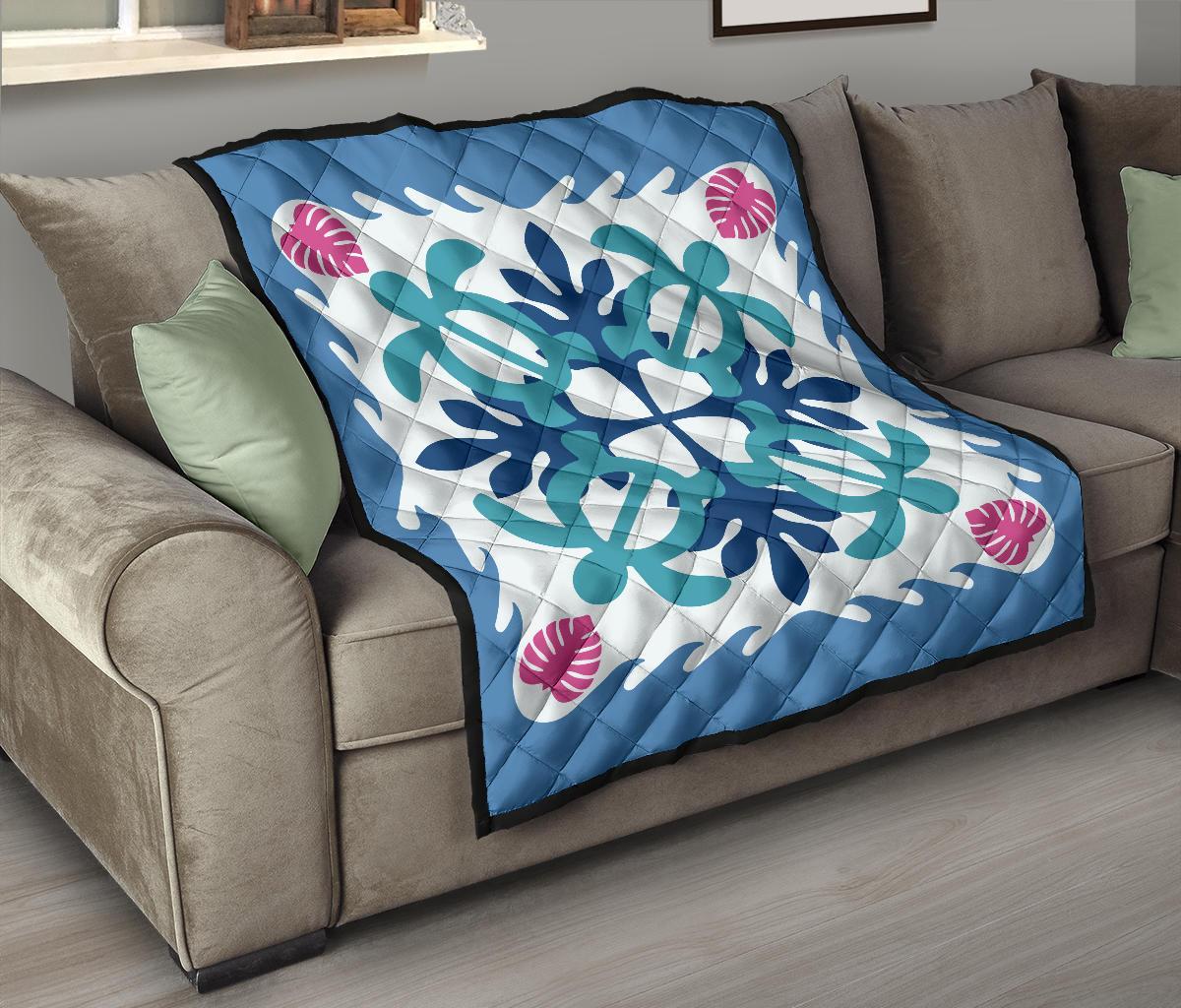 Hawaiian Turtle Pattern Premium Quilt - Pastel - Argu Style - AH - Polynesian Pride