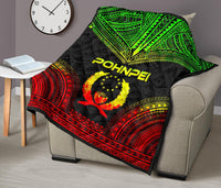 Pohnpei Premium Quilt - Pohnpie Flag Polynesian Chief Reggae Version - Polynesian Pride