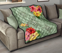 Hawaii Turtle Hibiscus Premium Quilt - Tink Style - Polynesian Pride