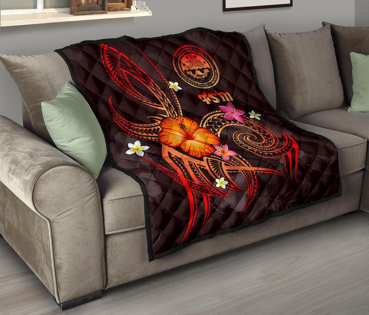 Federated States of Micronesia Polynesian Premium Quilt - Legend of FSM (Red) - Polynesian Pride