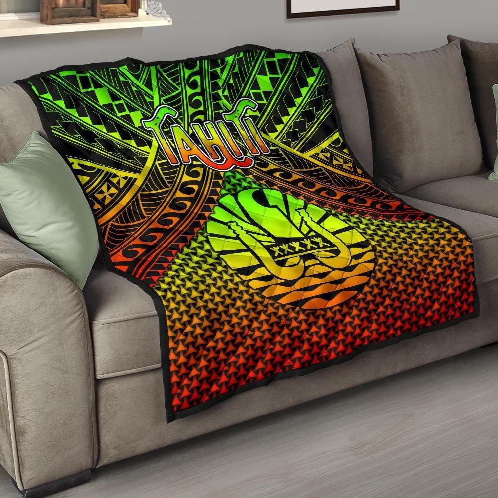 Polynesian Tahiti Personalised Premium Quilt - Reggae Vintage Polynesian Patterns - Polynesian Pride