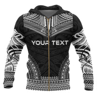 Tonga Polynesian Chief Custom Zip up Hoodie Black Version - Polynesian Pride