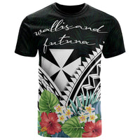 Wallis and Futuna Polynesian T Shirt Wallis and Futuna Coat of Arms & Polynesian Tropical Flowers White Unisex Art - Polynesian Pride