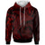 Palau Hoodie Humpback Whale & Coat of Arms Red Unisex Red - Polynesian Pride