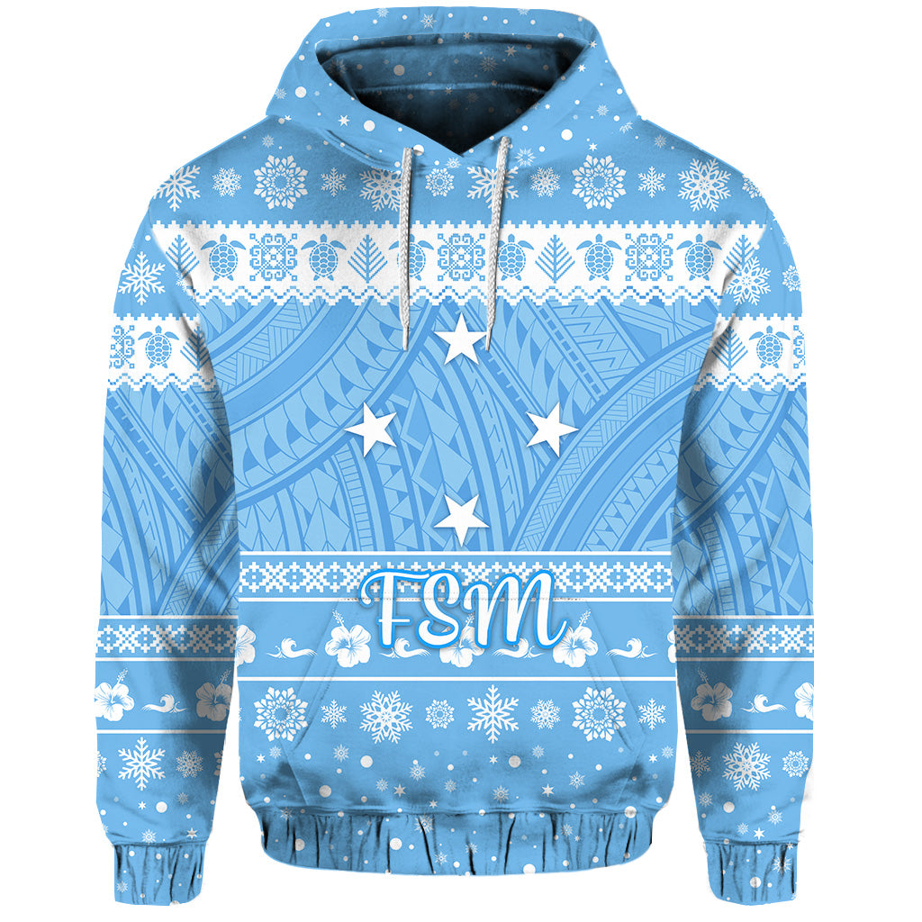 Custom Federated States of Micronesia Christmas Hoodie Simple Style FSM Flag LT8 - Polynesian Pride