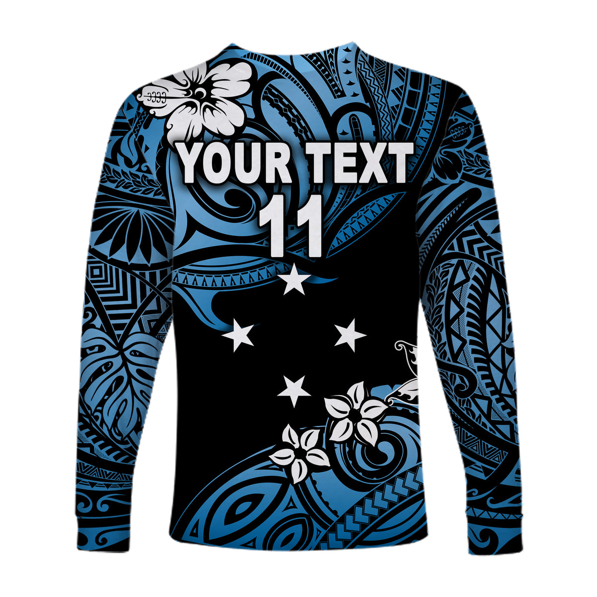 (Custom Personalised) Federated States of Micronesia Long Sleeve Shirts Unique Vibes - Blue Star LT8 - Polynesian Pride