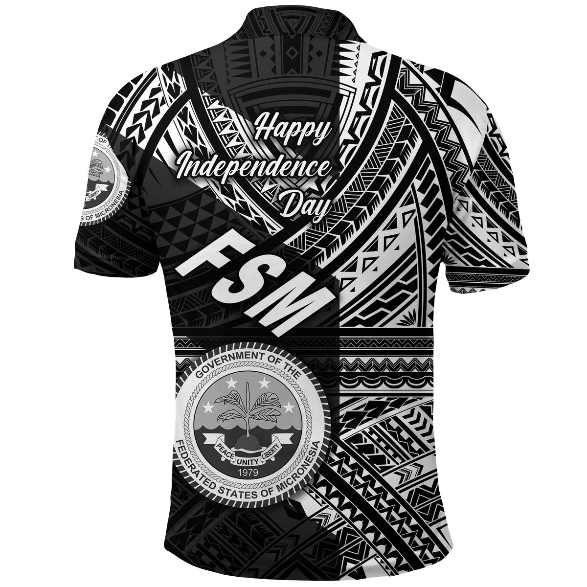 Federated States of Micronesia Polo Shirt FSM Happy Independence Day Original Vibes Black LT8 - Polynesian Pride