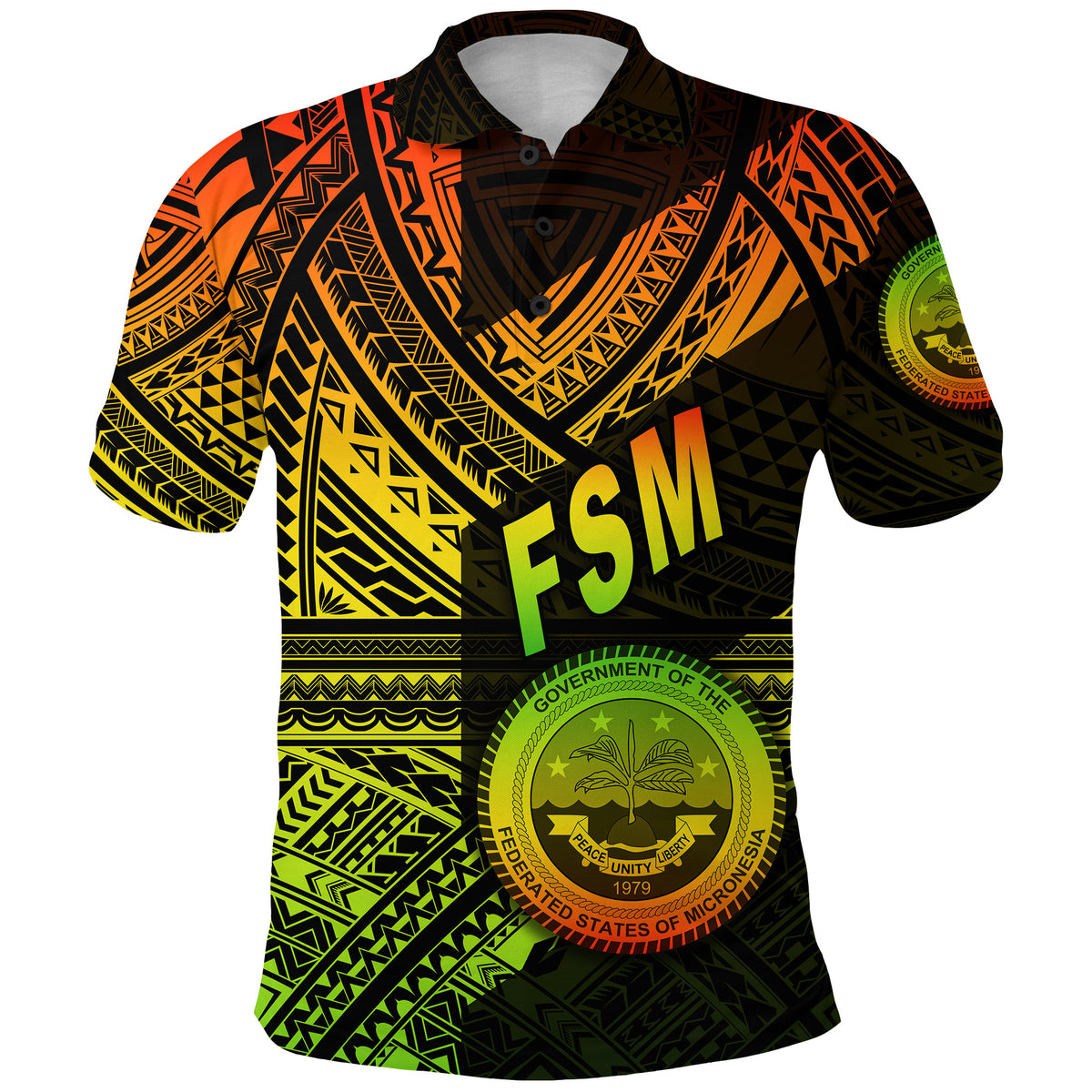 Federated States of Micronesia Polo Shirt FSM Original Style Reggae LT8 - Polynesian Pride