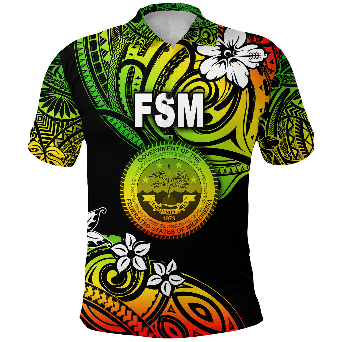 Custom Federated States of Micronesia Polo Shirt Unique Vibes Reggae LT8 - Polynesian Pride