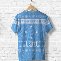 Federated States of Micronesia Christmas T Shirt Simple Style FSM Flag LT8 - Polynesian Pride