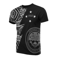 Federated States of Micronesia Pattern T Shirt F S M Seal Polynesian Tattoo Black Style Unisex Black - Polynesian Pride