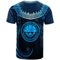 Federated States of Micronesia Custom T Shirt Serrated Pattern Blue Color Unisex Blue - Polynesian Pride