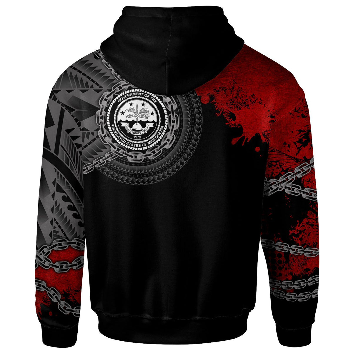 Federated States of Micronesia Polynesian Custom Zip up Hoodie Polynesian Chain Style - Polynesian Pride