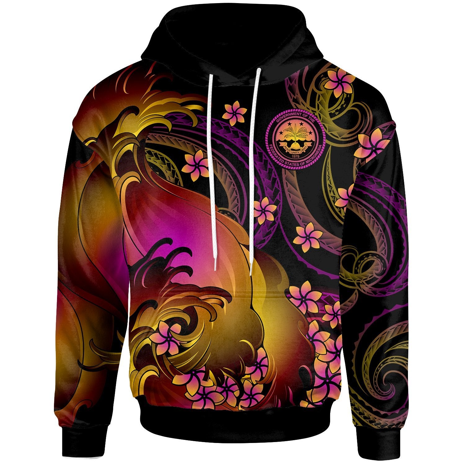 Fsm Hoodie Fsm in wave Unisex Black - Polynesian Pride