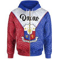 Pilipinas Zip Hoodie Davao City Seal of Pilipinas Style Unisex Blue - Red - Polynesian Pride