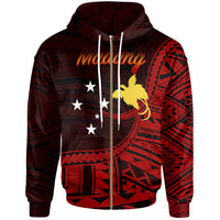 Papua New Guinea Zip Hoodie Madang Polynesian Patterns Unisex Black - Polynesian Pride