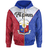 Pilipinas Zip Hoodie Seal of Pilipinas Style Unisex Blue - Red - Polynesian Pride