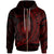 Samoa Zip Hoodie Custom Red Wings Style Unisex Black - Polynesian Pride