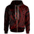 Kosrae State Zip Hoodie Red Custom Wings Style Unisex Black - Polynesian Pride