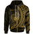 Samoa Zip Hoodie Custom Gold Wings Style Unisex Black - Polynesian Pride