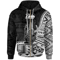 New Caledonia Islands Zip Hoodie Thio Seal of New Caledonia Polynesian Patterns Unisex Black - Polynesian Pride