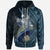 Fiji Zip Hoodie Ba Seal Fiji With Blue Whale Unisex Black - Polynesian Pride