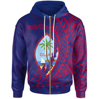 Guam Zip Hoodie Santa Rita Wings Style Unisex Blue - Polynesian Pride