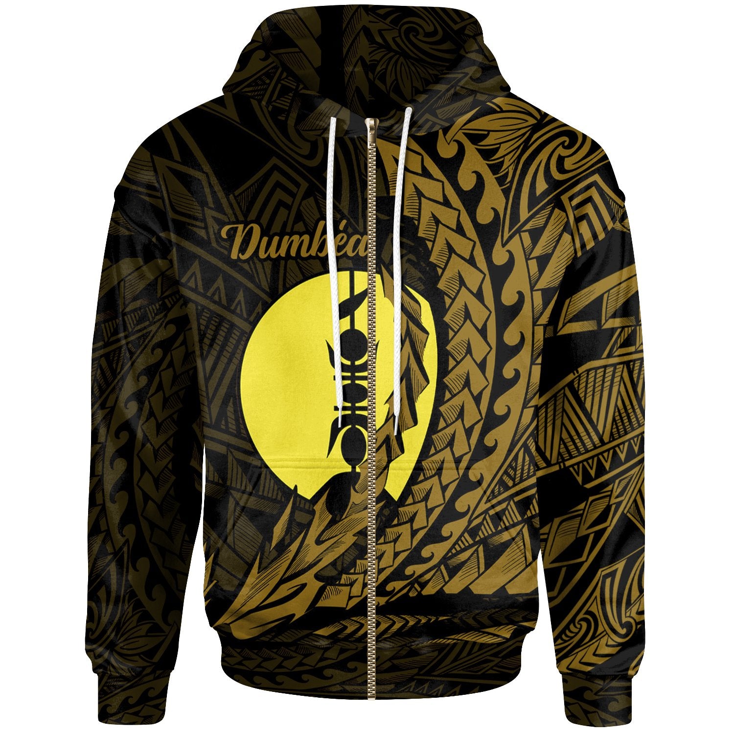New Caledonia Zip Hoodie Dumbea Wings Style Unisex Black - Polynesian Pride