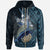 Fiji Zip Hoodie Labasa Seal Fiji With Blue Whale Unisex Black - Polynesian Pride