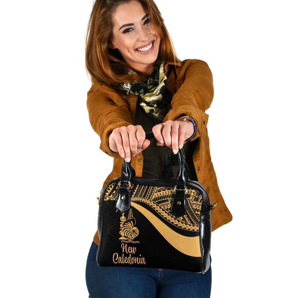 New Caledonia Shoulder Handbag - Gold Polynesian Tentacle Tribal Pattern Crest One Size Gold - Polynesian Pride