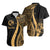 Tonga Custom Personalised Short Sleeve Shirts - Gold Polynesian Tentacle Tribal Pattern Unisex Gold - Polynesian Pride