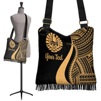 Tahiti Custom Personalised Boho Handbag - Gold Polynesian Tentacle Tribal Pattern - Polynesian Pride